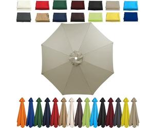 Garden Parasol Umbrella 4m/3.5m/3m/2.7m/2.5m/2.3m/2m Patio Outdoor Sun Shade Replacement Canopy 6 Arms/8Arms for Beach Pool Lawn Backyard Deck Waterproof UV 50+ (Grey-B,6ribs:2M/6.5ft)