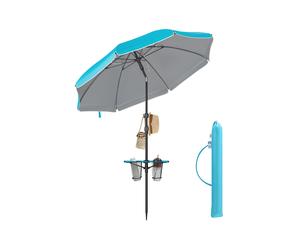 Garden Parasol UPF 50+ Sun Protection 30° Double-Side Tilt, Blue