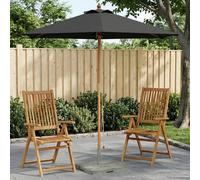 Garden Parasol UV Resistant 270 x 248 cm Anthracite Solid Eucalyptus Wood