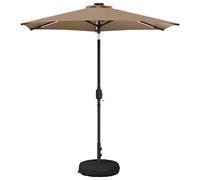 Garden Parasol 3x3m Bordeaux Red Polyester Solar LED Tilt Umbrella w/Weightedbag