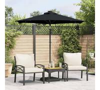 Garden Parasol With Leds And Steel Pole 225X225X212Cm