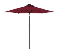Garden Parasol with LEDs and Steel Pole Sun Shade Outdoor Umbrella vidaXL