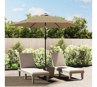 vidaXL Outdoor Parasol Umbrella - 300cm Taupe Sunshade with Crank Mechanism, Metal Pole, and UV-Resistant Canopy for Garden/Patio