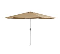 Garden Parasol 390cm Anthracite Polyester Canopy Metal Pole Crank 8-Rib Sunshade