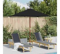 Outdoor Parasol with Wooden Pole Garden Umbrella Canopy Sun Shelter vidaXL