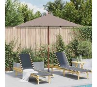 Outdoor Parasol with Wooden Pole Garden Umbrella Canopy Sun Shelter vidaXL