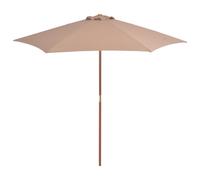 Garden Parasol with Wooden Pole 270 cm Taupe
