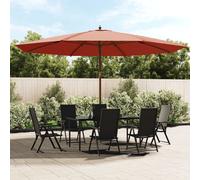 Garden Parasol With Wooden Pole 400X273 Cm