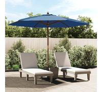 Garden Parasol with Wooden Pole Azure Blue 299x240 cm
