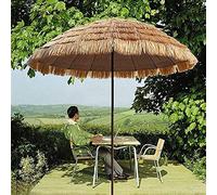 Garden Parasols Round Garden Umbrella Parasol an Thatched Parasol With Crank Handle Patio Outdoor Umbrella Uv Protection Sun Shade Shelter Sturdy And