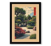 Garden Path at Dayspring Japandi Framed Wall Art Print A2 (59.4×42cm) Black, Wall Decor for Living Room, Bedroom, Office & Home, Ready to Hang, Art Gift