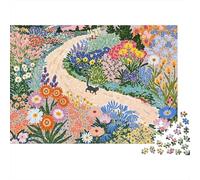 Garden Path Cat Walk 1000 Piece Thick Cardboard Diy Jigsaw Puzzle Family Lovers Fun Challenge Beautiful Decoration 52x38cm/1000pcs
