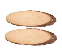 Garden Path Walkway Stepping Stones 2 Pcs 8.5-Inch Oval Wood Pieces for Walkways for Gardens, Outdoor Pathway with Textured Surface