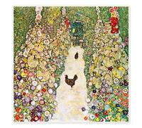 Garden Path with Chickens Poster by Gustav Klimt 60 x 60 cm Green Wall art Wall decor