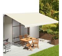 vidaXL Awning Top Sunshade Canvas Cream 3x2.5m Outdoor Retractable Shade Cover