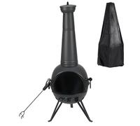 Gr8 Garden Large 130cm Tall Garden Patio Chiminea in Black Gr8 Garden Black