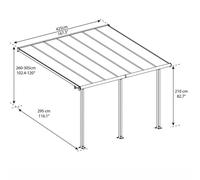 Olympia 3m x 4.25m Patio Cover Grey