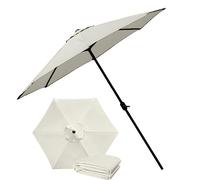 Garden Patio Parasol Canopy Cover Replacement Fabric Off White 300cm/2.7M/2M 6Ribs 6.5Ft Sun Umbrella Canopy Cloth