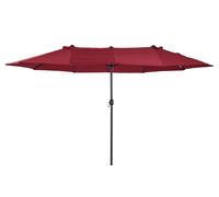 Garden Patio Umbrella Canopy Parasol Sun Shade w/o Base Double Wine Red 4.6M