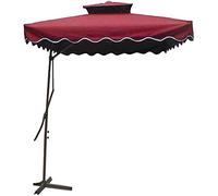 Garden Patio Umbrellas 2.2M Square Patio Offset Roma Parasol for Garden, Deck, Backyard and Pool Double Layer Cantilever Hanging Sun Umbrella with Cross Base