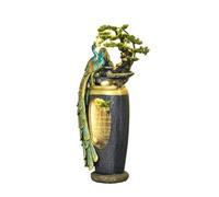 Garden Peacock Flowing Water Ornament, New Chinese Zen Fountain, Floor Standing Decorative Vase for Living Room, Entrance Door or Next to Tv Cabinet Decor(53 * 46 * 156cm)