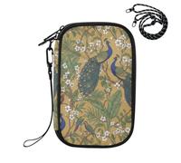 Garden Peacock Yellow Passport Holder for Travel Passport Holder Pouch
