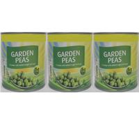 Garden Peas in Water with Added Sugar and Salt, 560g per Can, Pack of 3