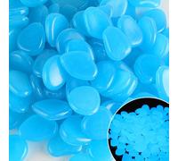 Garden Pebbles Stones,Glow In The Dark Fish Tank Rocks Outdoor For Landscaping,Yard And Walkways Garden Decor (Blue)