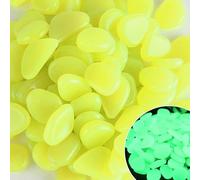 Garden Pebbles Stones,Glow In The Dark Fish Tank Rocks Outdoor For Landscaping,Yard And Walkways Garden Decor (Yellow)