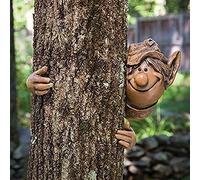 Garden Peeker Elf Tree Hugger,Tree Face Garden Decoration，Garden Peeker Yard Art , Polyresin Outdoor Tree Sculpture , Whimsical Garden Decoration (A)