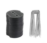Garden Pegs Set 40PCS Galvanized U-Shaped Metal Stakes for Landscape Fabric Tarpaulin Artificial Grass and Hose Line Anchoring
