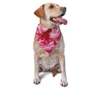 Garden Peony Dog Bandana Pet Scarf Accessories for Small Medium Dogs Cats Photo Prop, Triangle Pet Bandanas Adjustable Puppy Bib Washable Dog Kerchief Puppy Neckerchief
