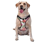 Garden Peony,Pet Harness,Adjustable Reflective Dog Harness,Pet Leash Vest,S