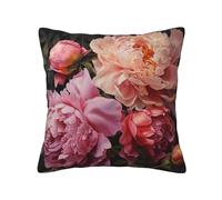 Garden peony premium square decorative pillow, perfect for home decoration and various settings