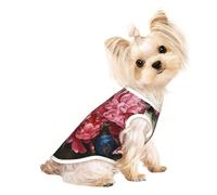 Garden Peony Print Dog Shirt Summer Lightweight Pet T Shirts Soft Breathable Stretchy Cats Dogs Tee Shirt