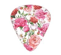 Garden Peony Print Guitar Picks,12 Pack Guitar Plectrums Thin, For Bass Electric Acoustic Guitars Ukulele