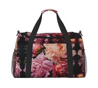 Garden Peony print Overnight Bags for Women and Men Shoulder Bag Carry On Bag for Traveling Travel Essentials, Black, One Size