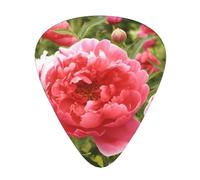 Garden Peony Printed Guitar Picks 12-Piece Set - Comfortable, Versatile Plectrum for All Guitar Styles & Players