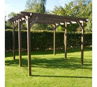Garden Pergola 6 Post - L420 x W420 x H270 cm - Rustic Brown Rutland County Garden Furniture Ltd Brown One Size