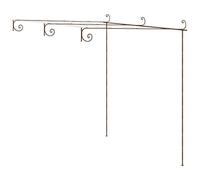 Garden Pergola Antique Brown Wrought Iron 3 x 3 x 2.5 m Freestanding with Trellis for Roses, Clematis, Ivy, Vine, Climbing Plant, Decorative Arbor for Patio, Balcony, Garden