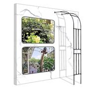 Garden Pergola Arch - Half-Sided Metal Arch for Climbing Plants Rose Support W200xH240cm W220xH240cm W240xH240cm Wall-Mounted Garden Decor