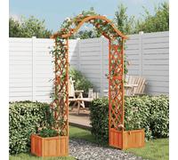 Solid Firwood Garden Pergola with Planter Outdoor Pergola Brown/Grey vidaXL