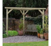 Garden Pergola Corner Slatted Wooden Frame Outdoor Structure