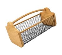 Garden Picking Basket, Wooden Frame Wire Bin with Top Handle, Open-View Organizer for Countertop Produce Display Garden Trug Produce Basket Wood Wire Organizer Counter Fruit Holder Cupboard Bin Tote