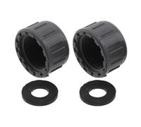 Garden Pipe Adapter PVC Threaded Cap, Round Female Thread Hose Connector with Rubber Seals, 20-32mm Pipe End Blanking Plugs 2pcs(32mm)