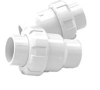 Garden Pipe Fitting 20~110mm White PVC Ball Check Valve Sewer Pipe Drain One Way Flap Watering Irrigation Water Connector(110mm)