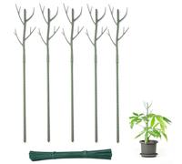 Garden Plant Stakes Set with Stackable Function and 25 Cable Ties, Offering Stable Support for Growing Plants in Various Environments