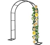 Garden Plant Support Arch - Outdoor Flower Trellis, Metal Frame, 120-350cm Adjustable Height, Black, Perfect for Climbing Plants & Vines, W1.8M*H2.2M
