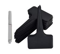 Garden Plant Tags Plastic Plant Markers and Labels T-Shaped Black 10x6x3cm 100 Pcs