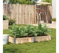 Garden planter 150x50x21.5cm Natural Solid Pine Wood Foldable Stackable hinges.